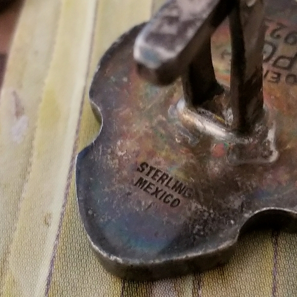 Relisted -Vintage Sterling Silver cuff links PGG black - Picture 14 of 17